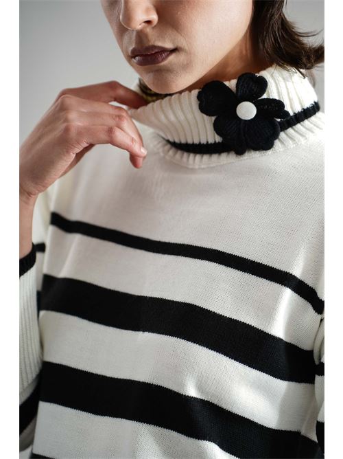 Maglia in misto lana GM by Gai Mattiolo | GM3444ACCPANNA/NERO
